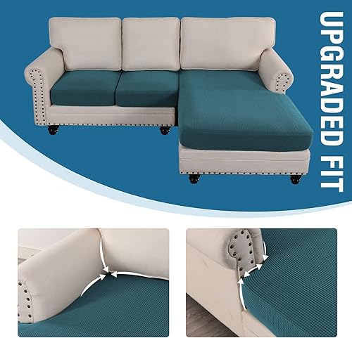 Vista 236 de Fundas de sofá modular, funda de cojín para sofá en forma de L, funda de cojín para sofá biplaza y ambos sofás seccionales izquierdo/derecho, Azul