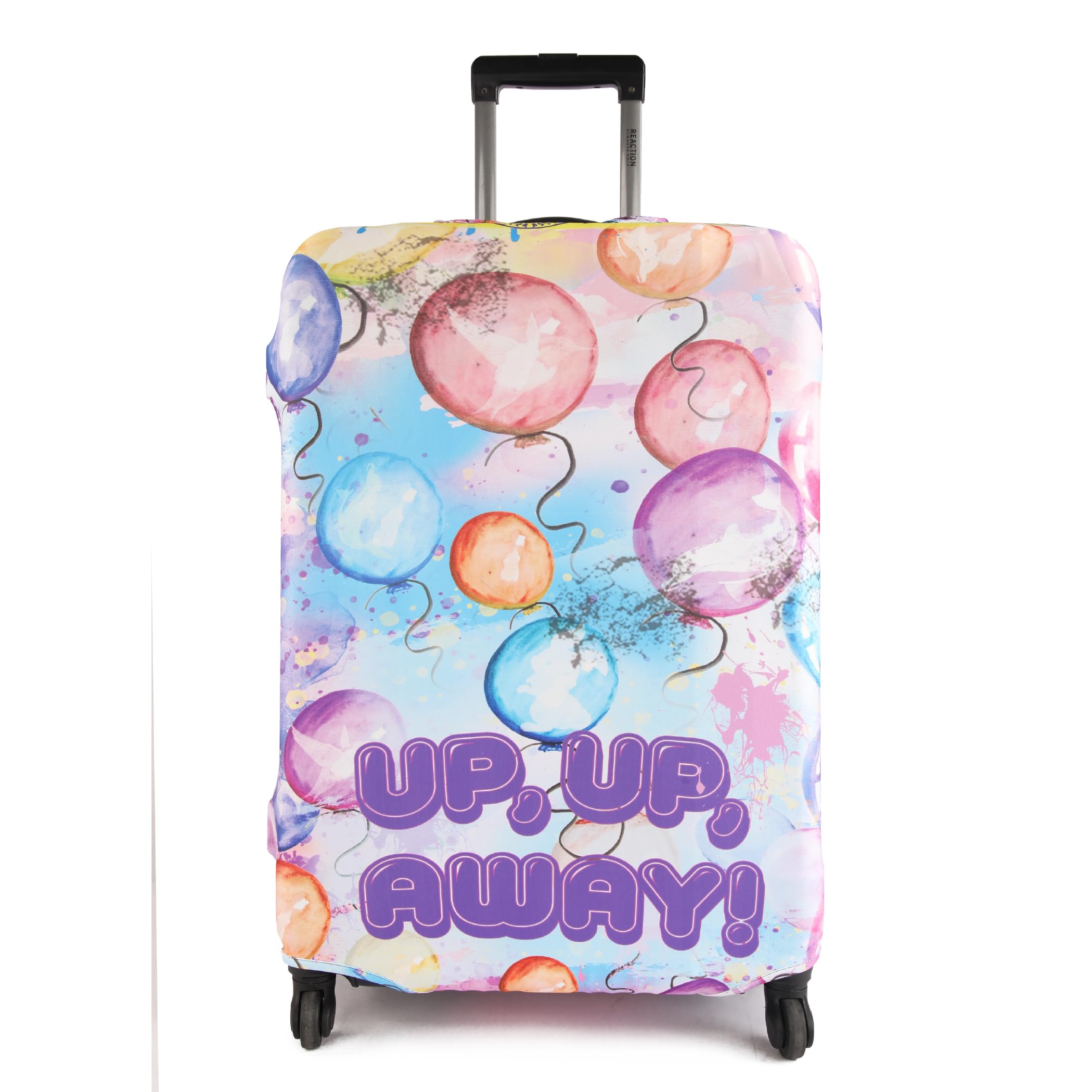 natOnatTravel Luggage Cover Protector - Suitcase Cover with Coloured Pattern- Stretchy, Washable Spandex & Polyester - Zip Closure - Protects Against Dirt & Scratches - Fits 18-32 Inch Bag