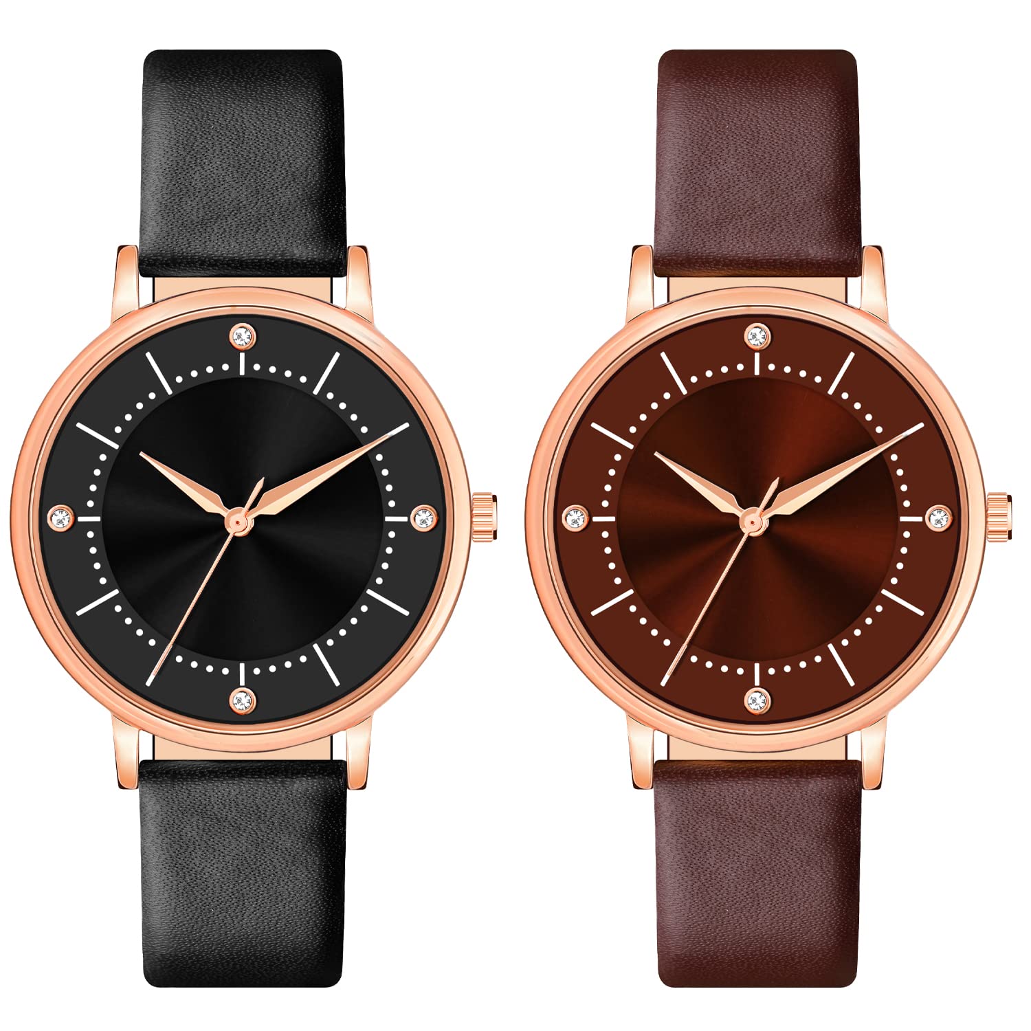 CLOUDWOOD Analogue Leather Strap Combo Wrist Watch for Womens and Girls (Black and Maroon Dial and Strap) -511-514 (B0BCKVXHKZ) Amazon Price History, Amazon Price Tracker