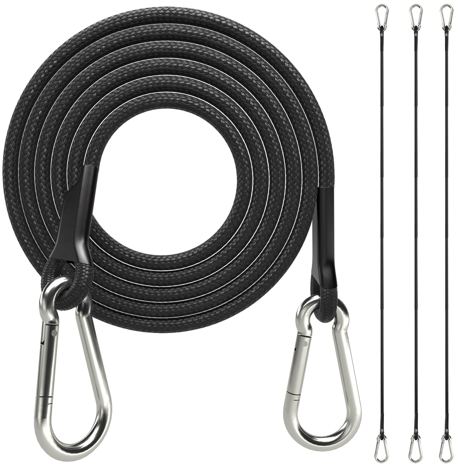 sprookber 48 Inch Bungee Cords with Stainless Steel Carabiner, Heavy Duty Strong Bungee Cords for Camping, Tarps, Bike Rack, Hand Carts etc, Set of 4