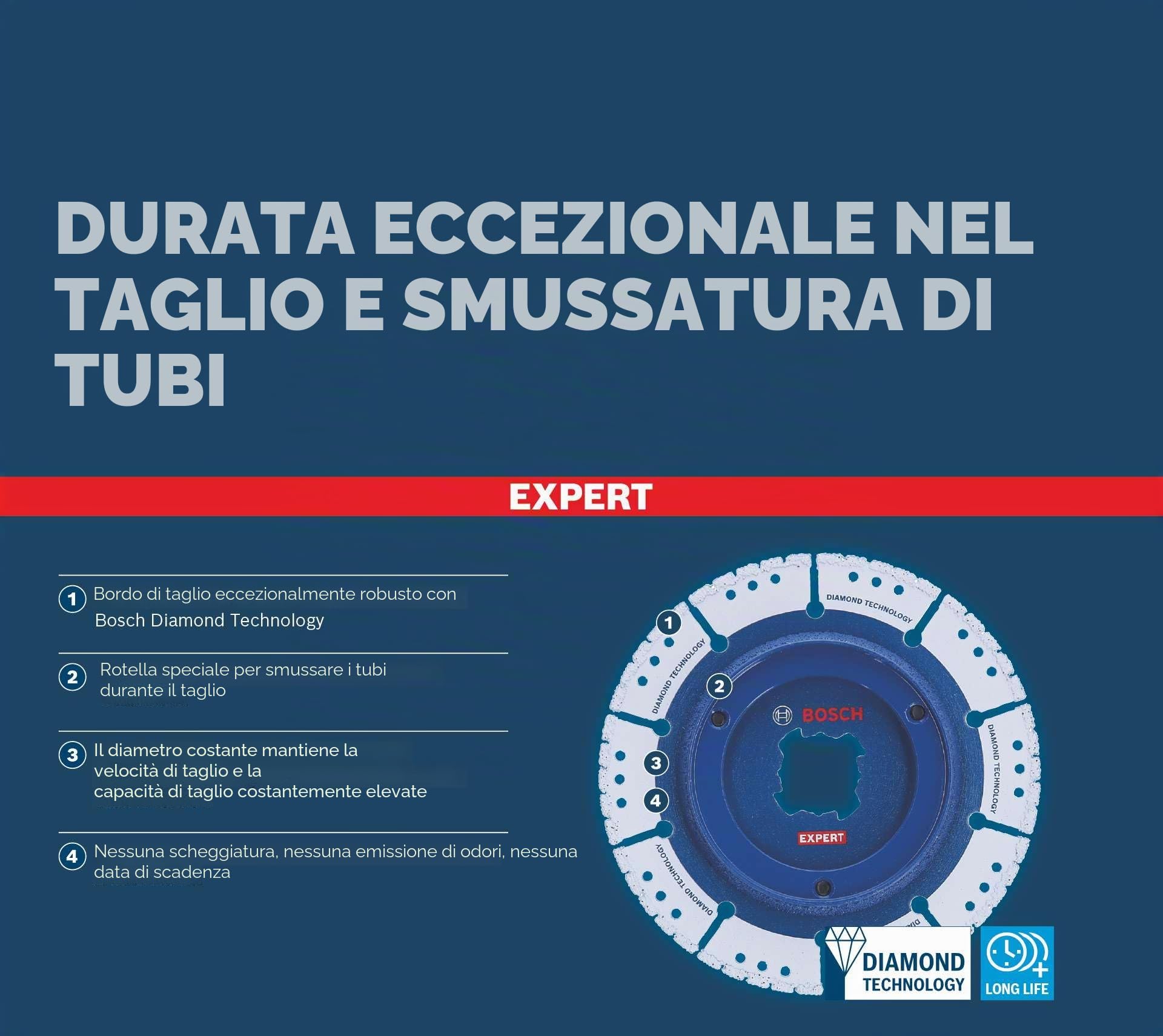 Bosch 1x EXPERT Diamond Pipe Cut Wheel, X-Lock