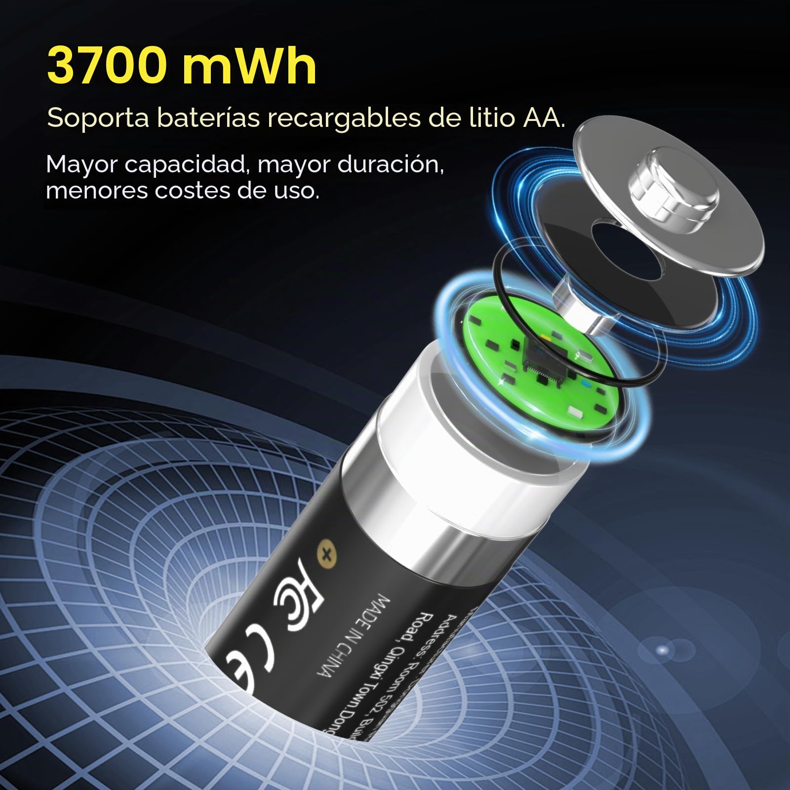 SURFOU Paquete de 8 Pilas Recargables AA 1,5V Litio 3600mWh Alta Capacidad + Cargador Rápido con Pantalla LED - Más de 2000 Ciclos - Baterías de Larga Duración