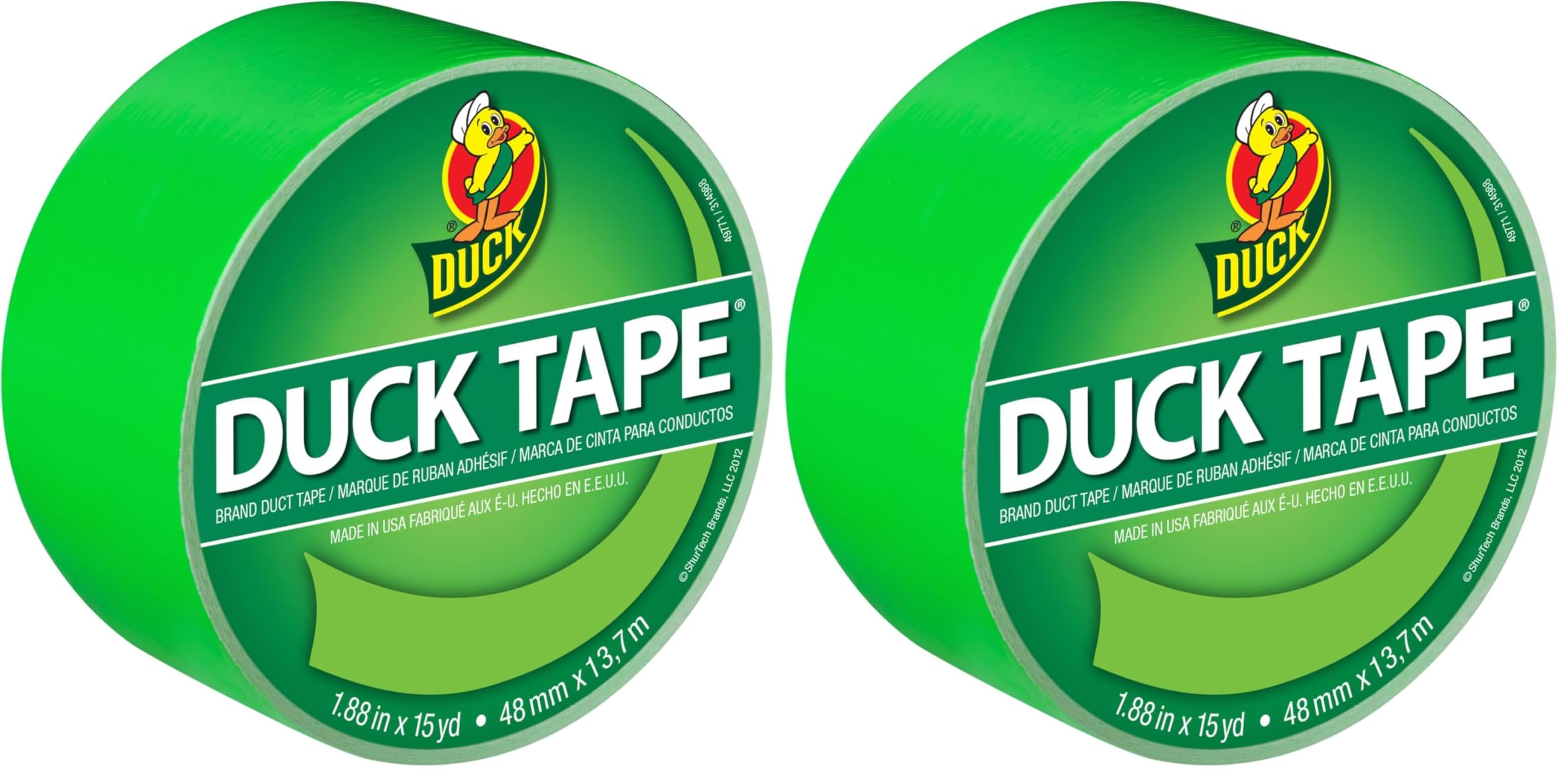 Ruban adhésif Duck vert citron pour le balisage de chantier et les réparations visibles
