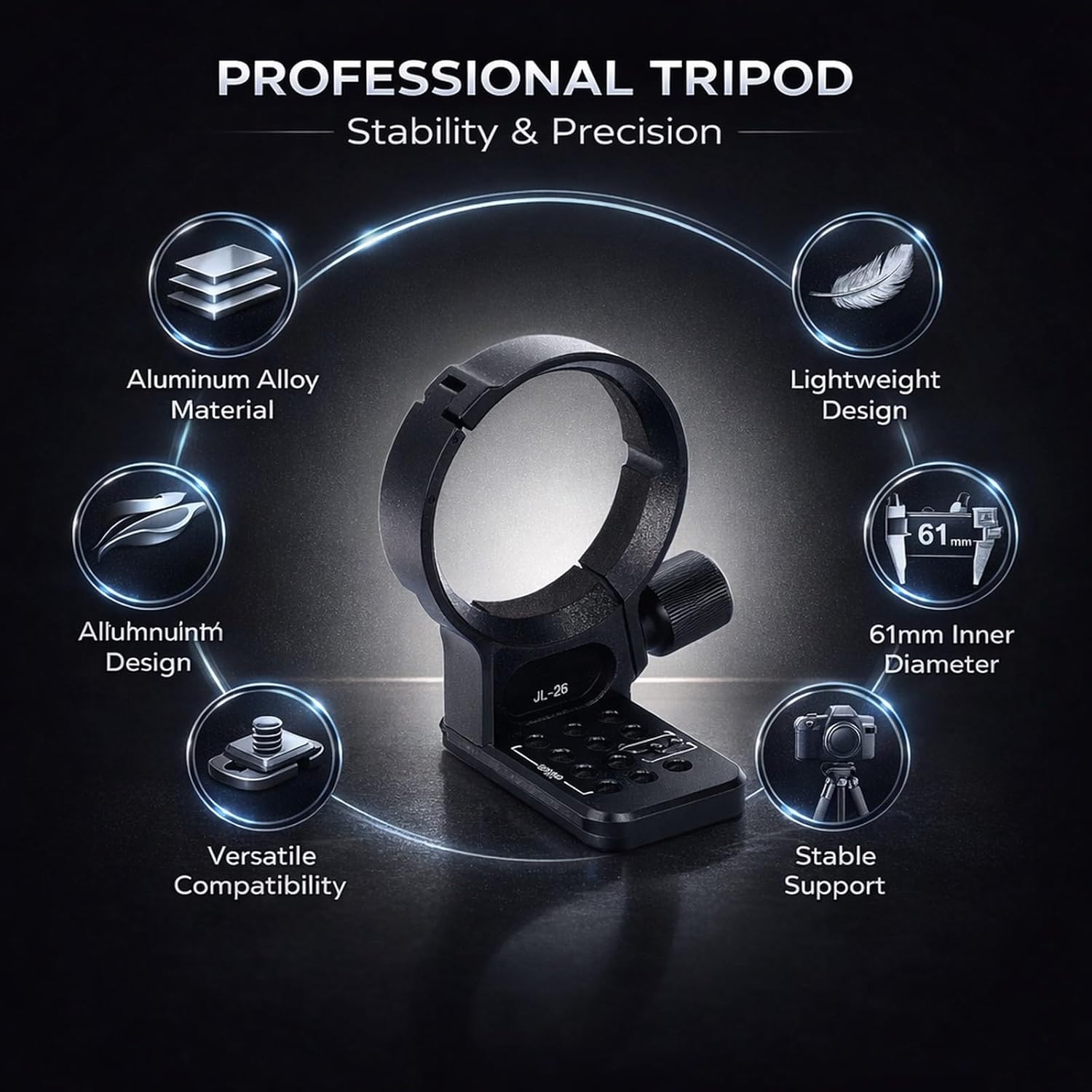 Lens Collar Tripod Mount Ring for FE 24 to 105 85mm 24mm 135mm, Aluminum Alloy, Quick Release Holder - Enhanced Stability, Lightweight Design, for Professional Photography