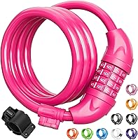 Vista 8 de Titanker Candado de bicicleta, cerradura de bicicleta de 4 pies, bloqueo de cable de 1/2 pulgada con soporte de montaje, accesorios de bicicleta