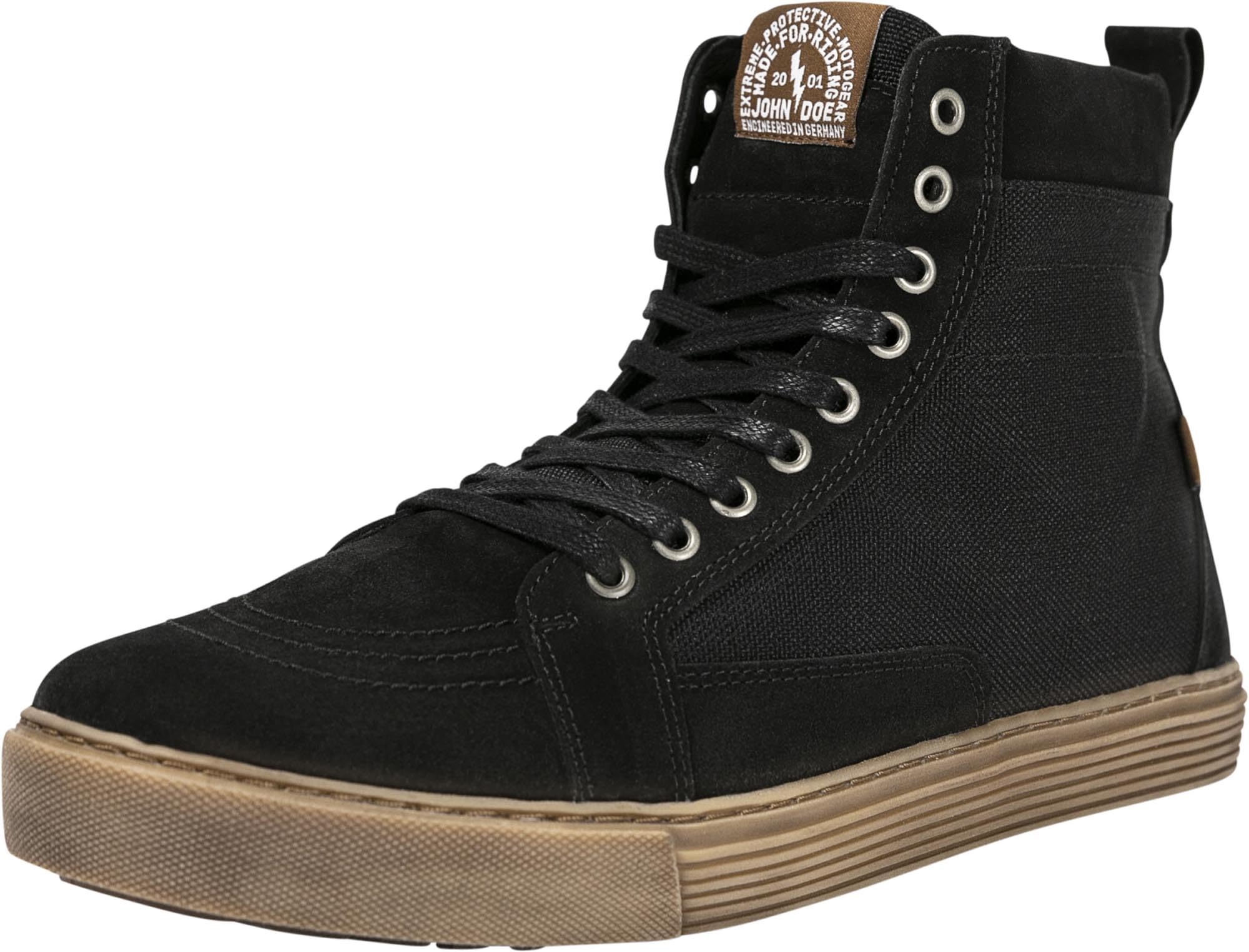 John Doe Neo Sneaker Chaussures de moto imperméables en cuir pour femme Noir