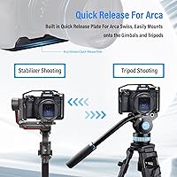 Vista 4 de SIRUI Kit de jaula de cámara con mango superior y correa de muñeca para FUJIFILM X-H2/X-H2S con riel NATO, placa QR para Arca, zapata fría, rosca