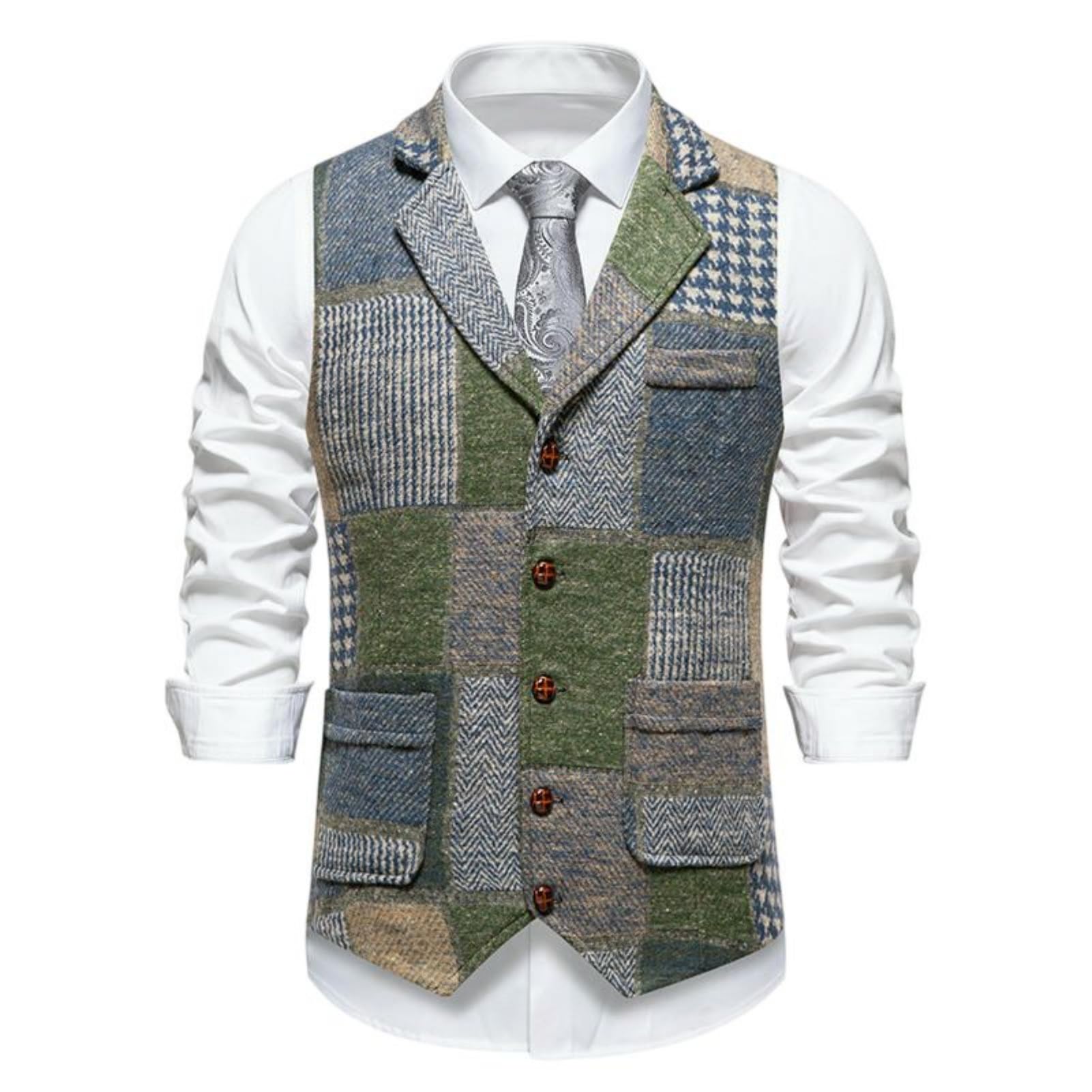 Chaleco casual medieval para hombre en estilo vintage regular fit 8