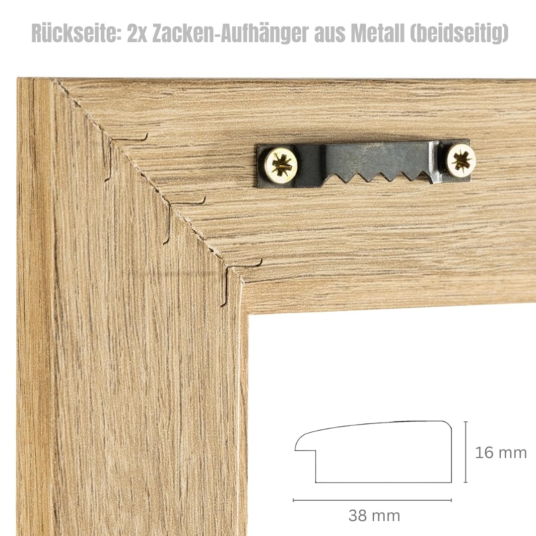 CLAMARO 'Collage Line' fotohouder 50x70 cm | eiken oud hout zilver CLAMARO 'Collage Line' fotohouder 50x70 cm | eiken oud hout zilver