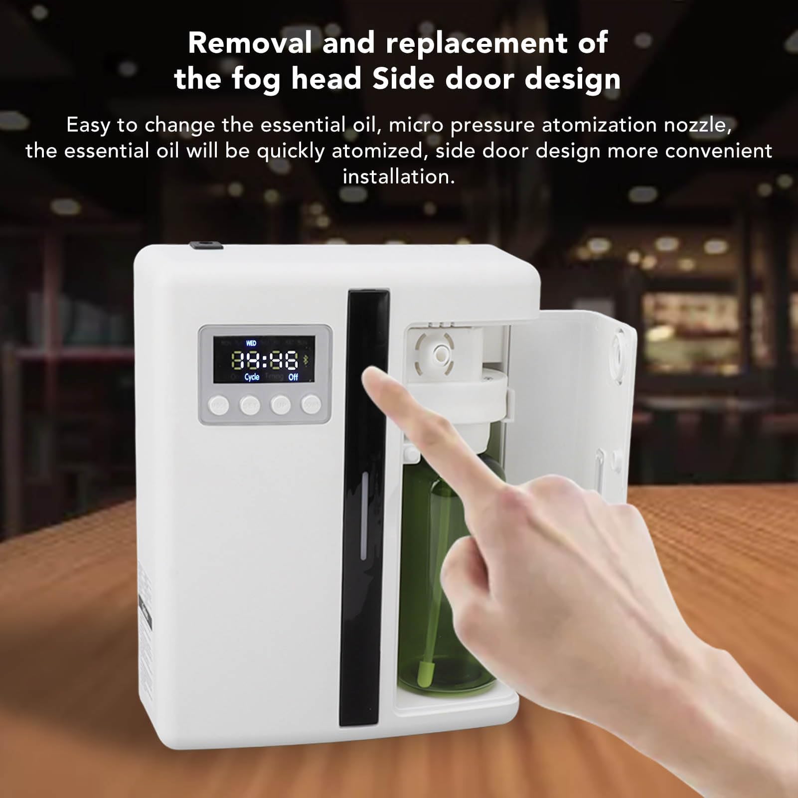 Difusor de aceite esencial, máquina inteligente de aromaterapia con control remoto y temporizador, difusor de aroma de aire para el hogar, oficina, yoga, cobertura de 300 m³