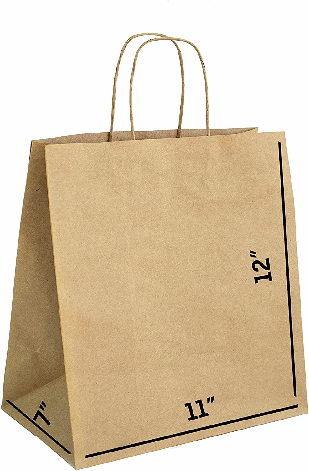 Bistro Brown Kraft Paper Bags | 10x7x12 Inches - 90 Pcs - View #5