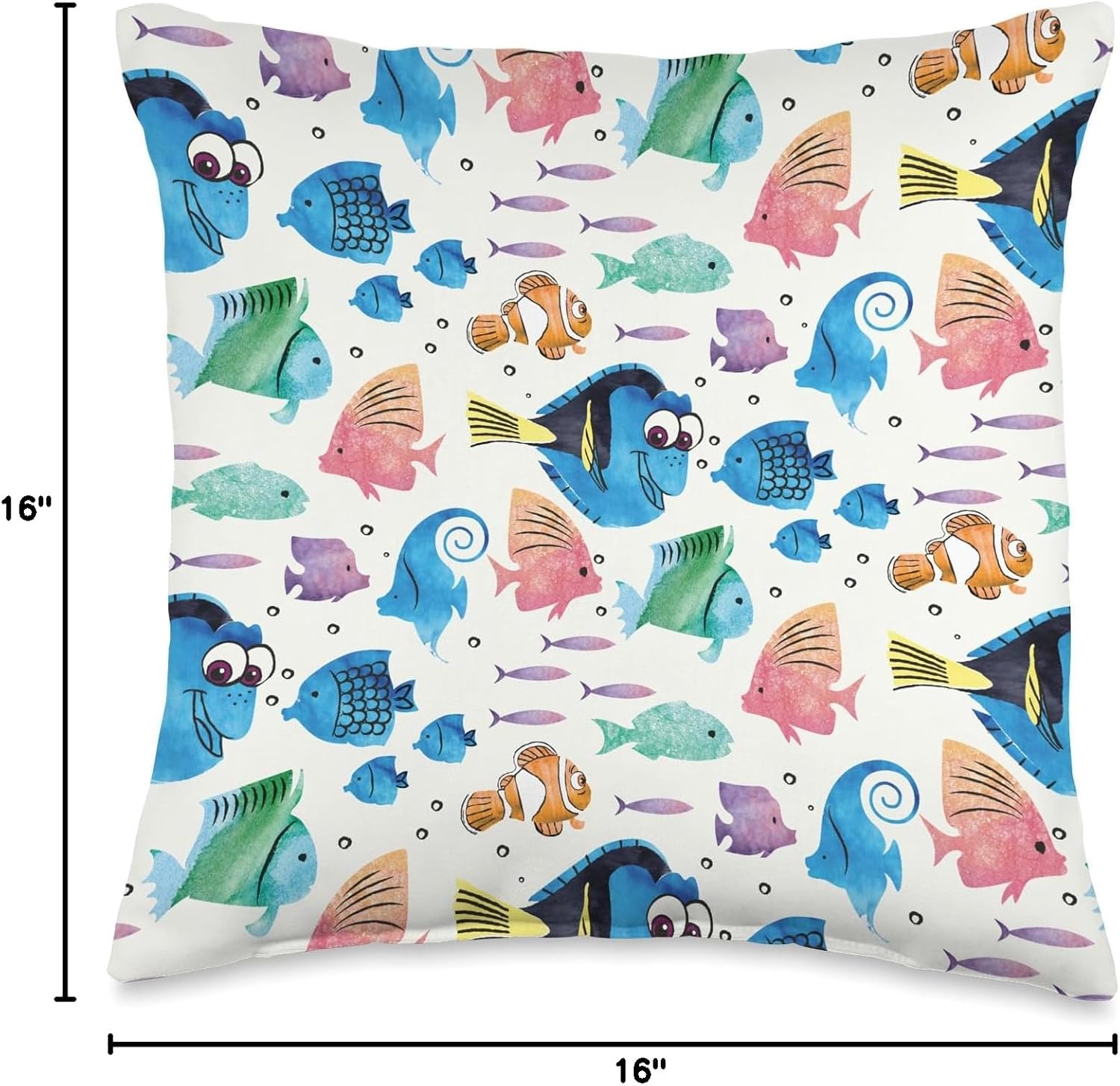 Disney Pixar Finding Nemo Dory Ocean Here We Come Throw Pillow