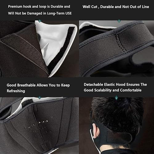 Miniatura 37 de AOUTACC Mascarillas de media cara Airsoft, monstruo demonio malvado, Kabuki, Samurai, Hannya Oni, máscaras protectoras de media cara, baile