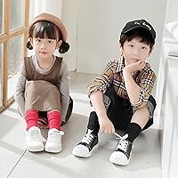 Vista 3 de DOOVID Calcetines largos hasta la rodilla para niños y niñas, calcetines largos de algodón