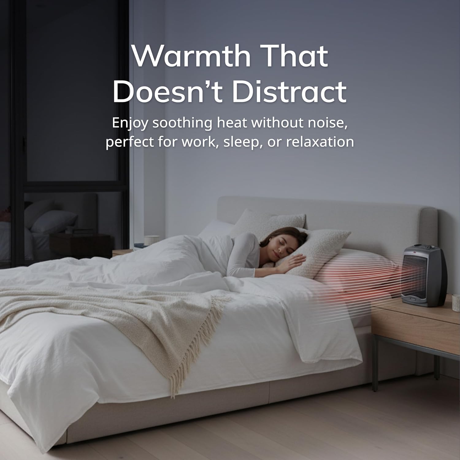 Lasko Portable Indoor Electric Ceramic Space Heater with Tip-Over Safety Switch, Overheat Protection and Thermostat, 2 Speeds, Safe for Home, 9.2 Inches, Dark Gray, 1500W, 754201