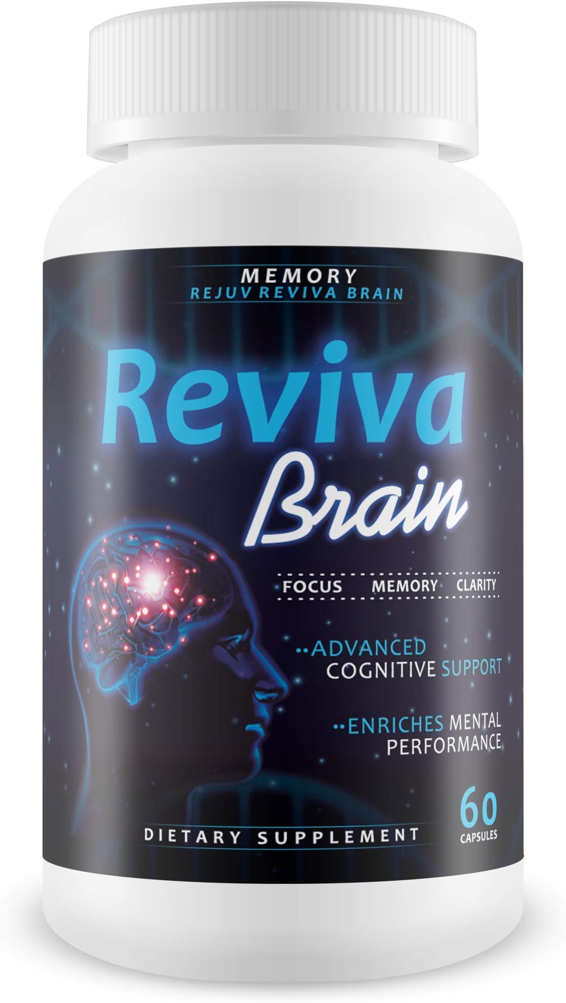 Reviva Brain Memory Rejuv - Advanced Cognitive Support - Enriches Mental Performance - Focus - Memory - Clarity - Nootropic Brain Pills - Mental Energy and Precision