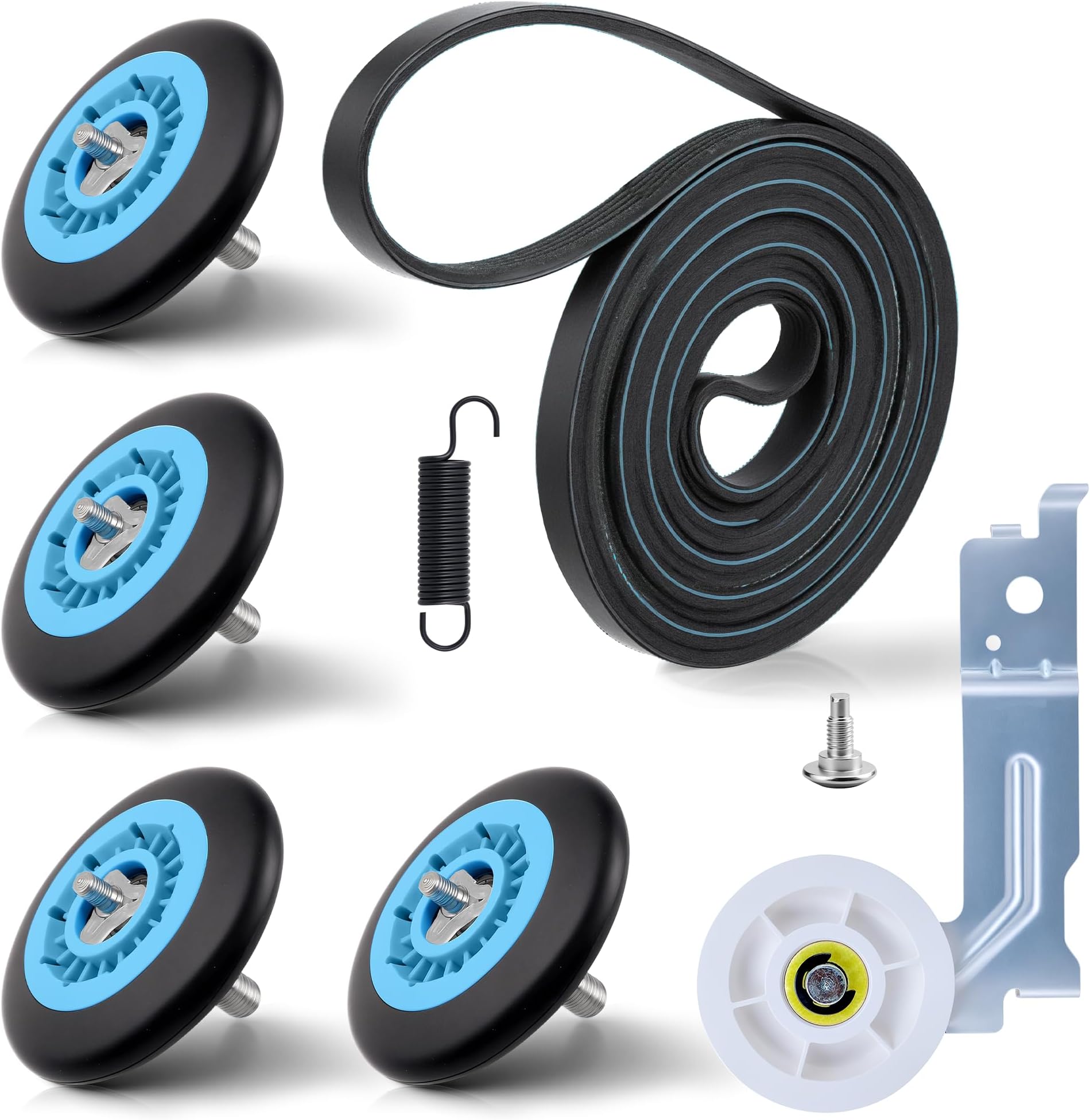 𝙐𝙥𝙜𝙧𝙖𝙙𝙚𝙙 DV45H7000EW/A2 DV42H5200EW/A3 Dryer Roller Kit fit for Samsung DV42H5000EW/A3 DV40J3000EW/A2 DV48H7400EW/A2 DV42H5200EP/A3 with DC93-00634A Dryer Idler Pulley by TOMOON