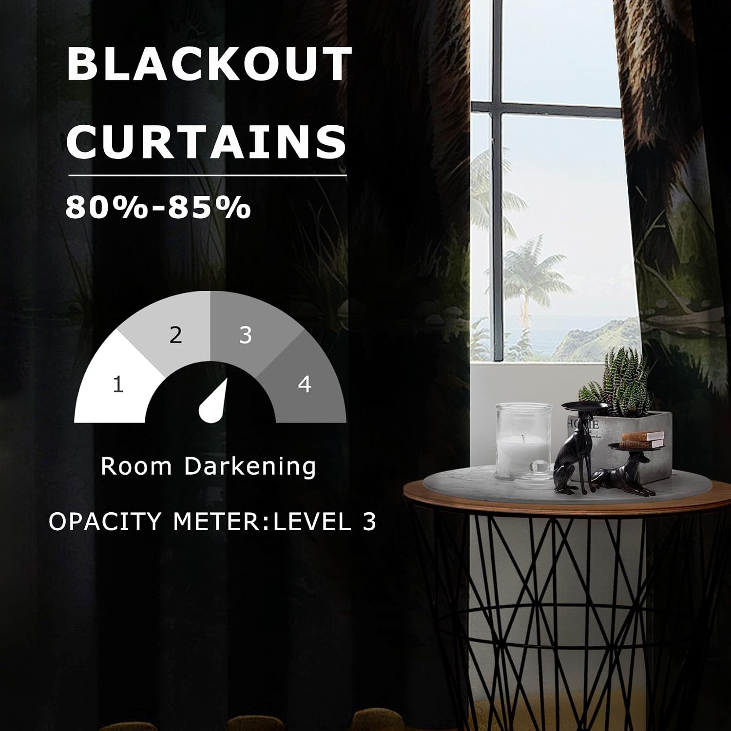 Bear Curtains 63 Inch Length - Wildlife Cabin Animal Grizzly Watercolor Patterned Blackout Curtains for Living Room Bedroom, Room Darkening Grommet Drapes Window Treatments, 2 Panel Set