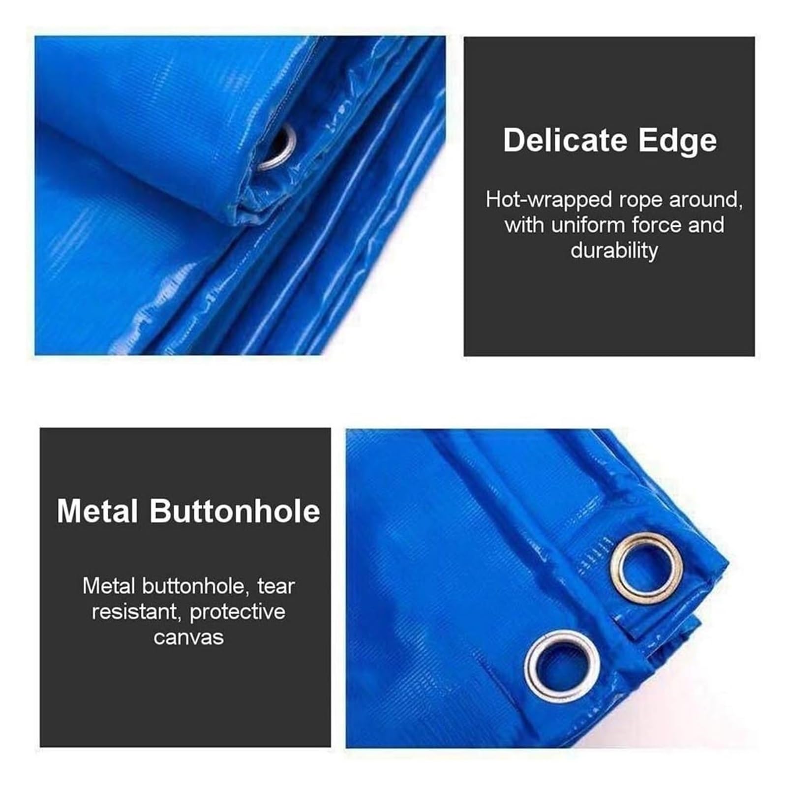 Laghetto portatile in tela, Laghetto for pesci portatile blu, serbatoio in tela da 0,5 mm, con scarico, giardino, dimensioni multiple(0.6x0.8x0.5m)