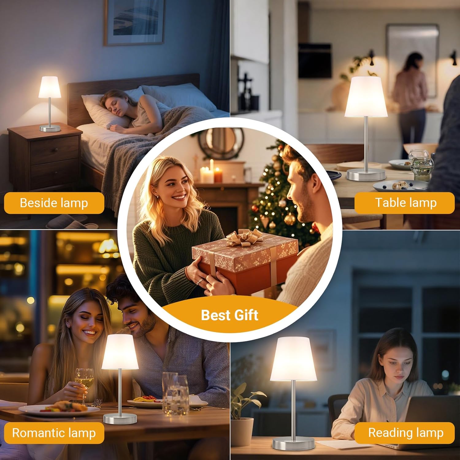 1 Pack Cordless Table Lamp Rechargeable, 10000 mAh Portable LED Battery Operated Lamp with Remote Control, 10 Colors Dimmable Touch Desk Light with Timer for Bedside Night Light Outdoor Patio Camping