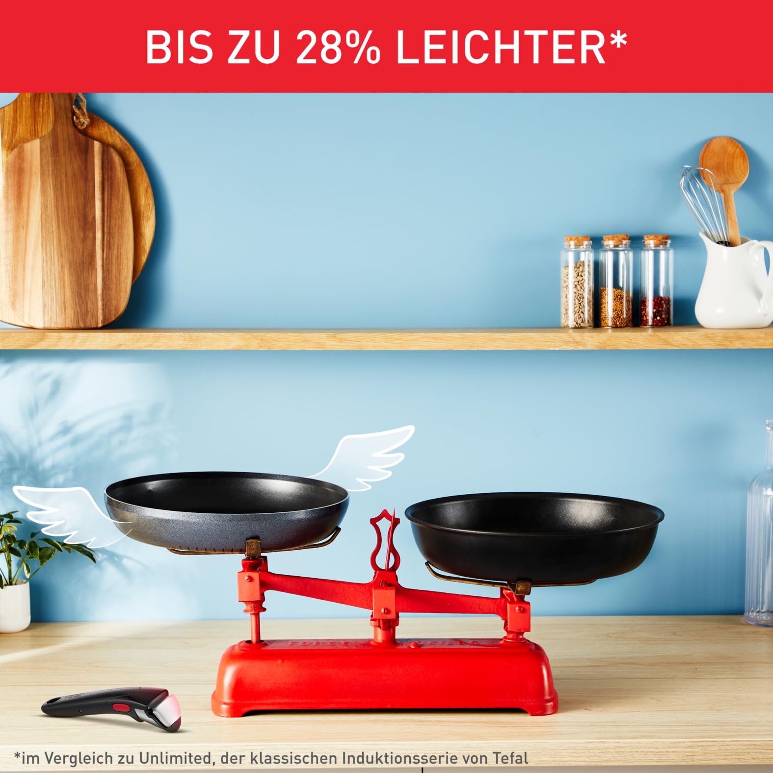 Tefal Ingenio Enjoy 3-teiliges Pfannenset abnehmbarer Griff, 24/28 cm, stapelbar, platzsparend, Pfannenset Induktion mit Antihaftversiegelung, einfache Handhabung und Reinigung, L72390