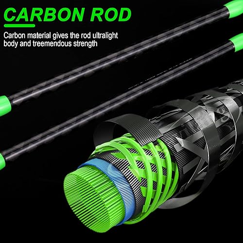 Miniatura 6 de One Bass Caña de pescar, caña giratoria de grafito de 2 piezas y caña de fundición, altamente sensible y fuerte con cómodas asas de corcho y trasero