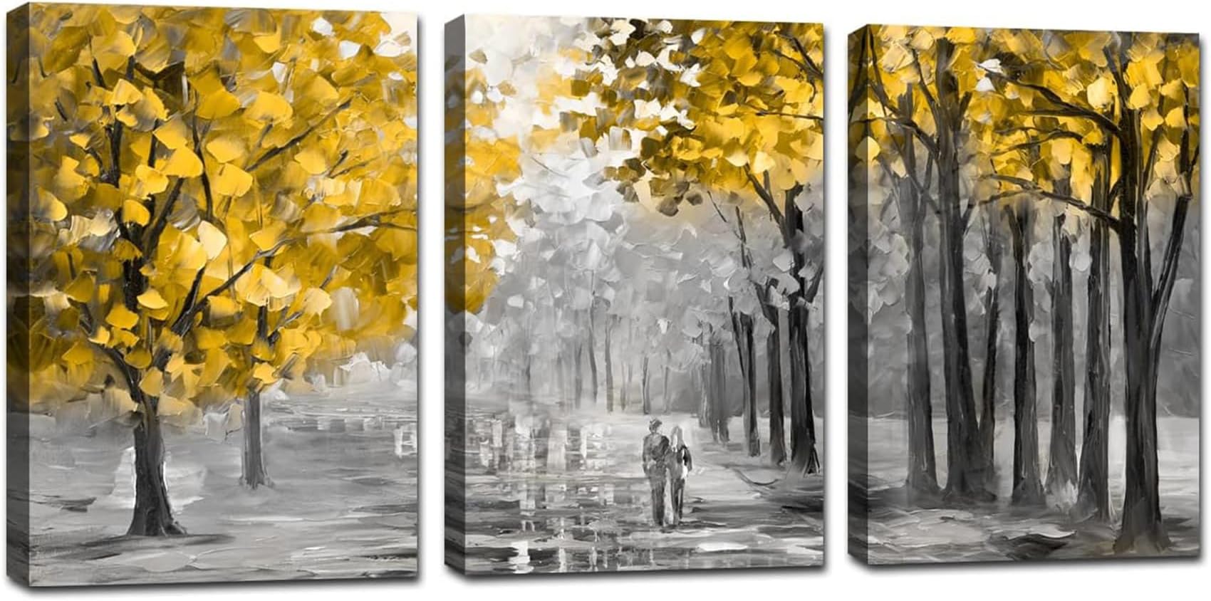 FajerminArt3 panels de lienzo abstracto modern, pintura decorativa, arte adecuado para sala de Estar, listo para colgar, estirar en tamaño de Marco (panel de 40 cm x 60 cm x 3) (Marco de Madera)