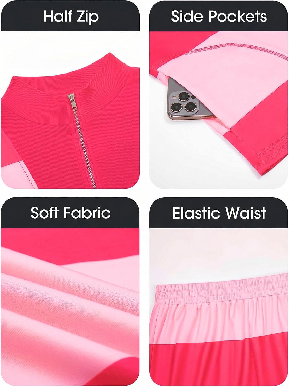 Fisoew Womens 2 Piece Outfits Summer Striped Sweatshirt Workout Shorts | Matching Lounge Set, Tracksuits