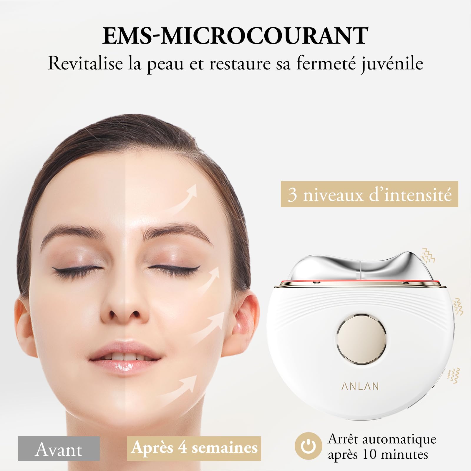 ANLAN Gua Sha Visage Électrique Appareil Massage, Appareil Anti Rides Visage, Chaud et Froid Modes, 3 Colore Appareil de Beauté, Massage Visage Pour Lifting Visage et Cou Double Menton Appareil