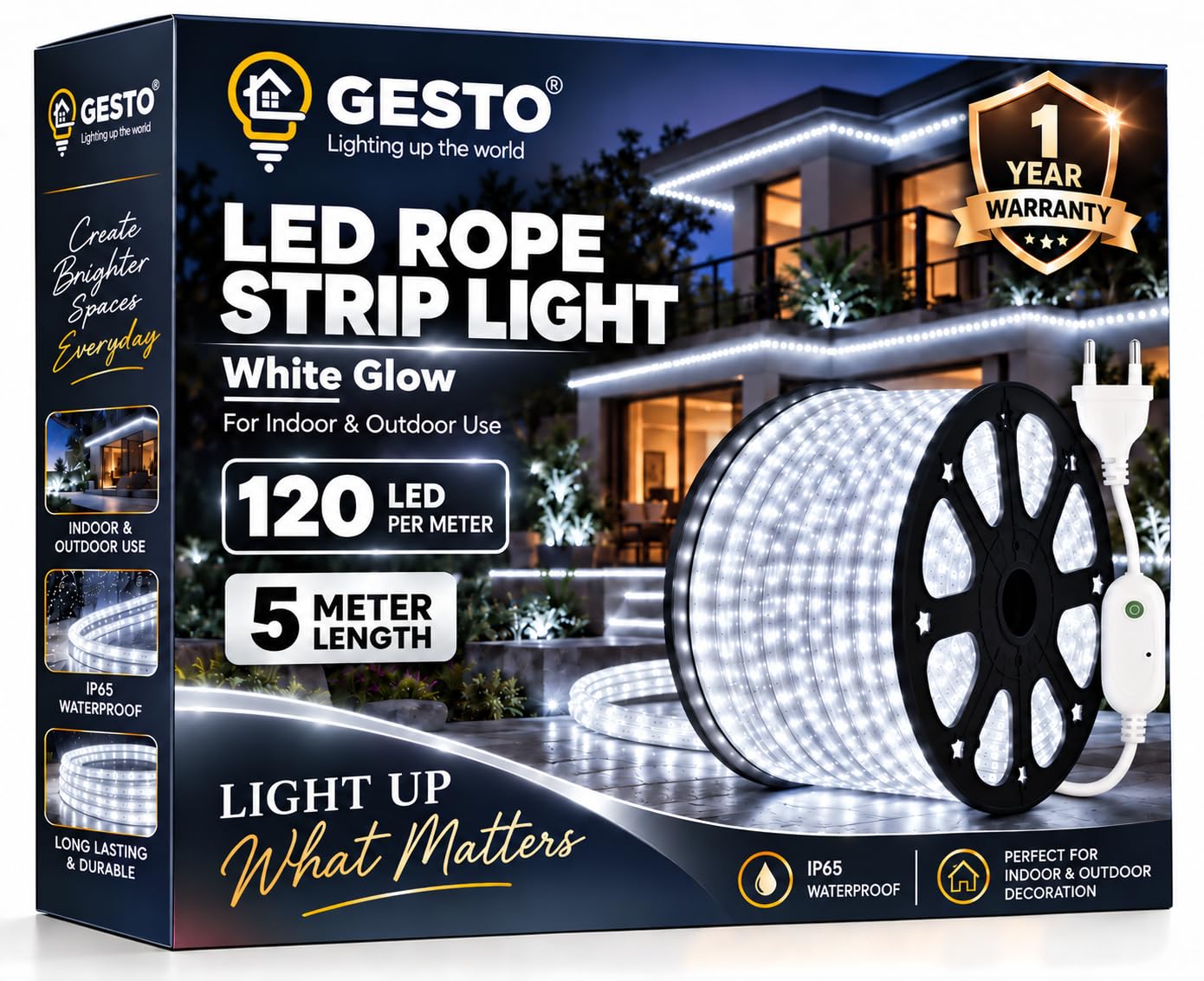 Gesto RGB LED Strip Lights - 15m Multicolor, 8 Modes -30