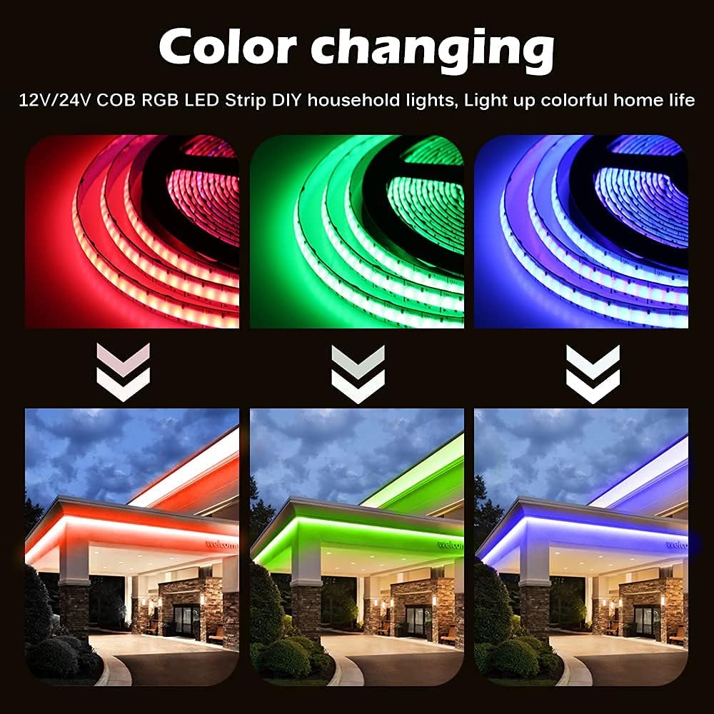 RGB COB LED Strip 12V 810LEDs/m High Density Soft Flexible COB RGB Tape LED Light for Indoor Decoration Lighting