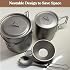 750ml/420ml Ultralight Titanium Pot Coffee Tea Mug Combo With Lid Spork,Tea Infuser, Nestable Camping Set With Foldable Handle For Backpacking, Hiking Mountaineering