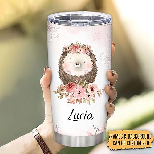 Vista 31 de Hyturle - Vaso de jirafa personalizado con aislamiento de acero inoxidable de 20 onzas, 30 onzas, taza de viaje para café, taza con tapa, regalos