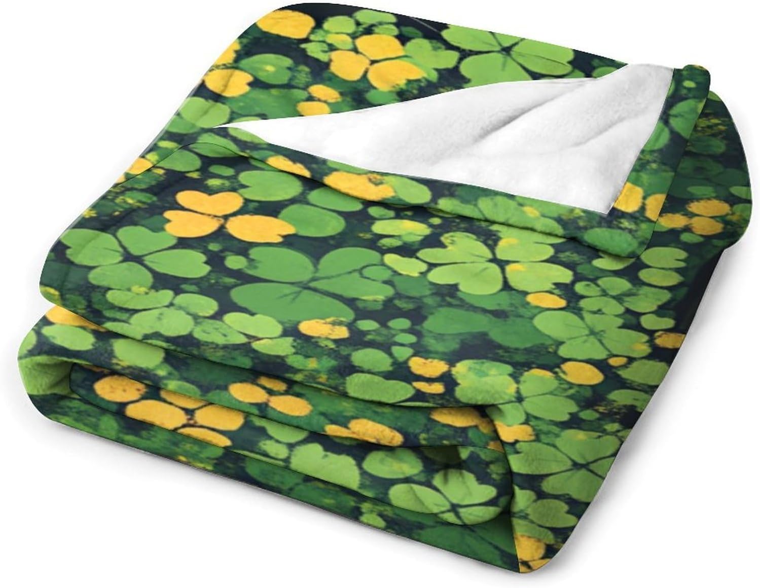 Warm Flannel Blanket St Patricks Day Black Cat Shamrocks Blankets Soft Warm Plush Throws for Couch Bed Sofa Pet Lucky Shamrock Clover Throw Blanket Gift for Kids Family and Friends 60"x80"