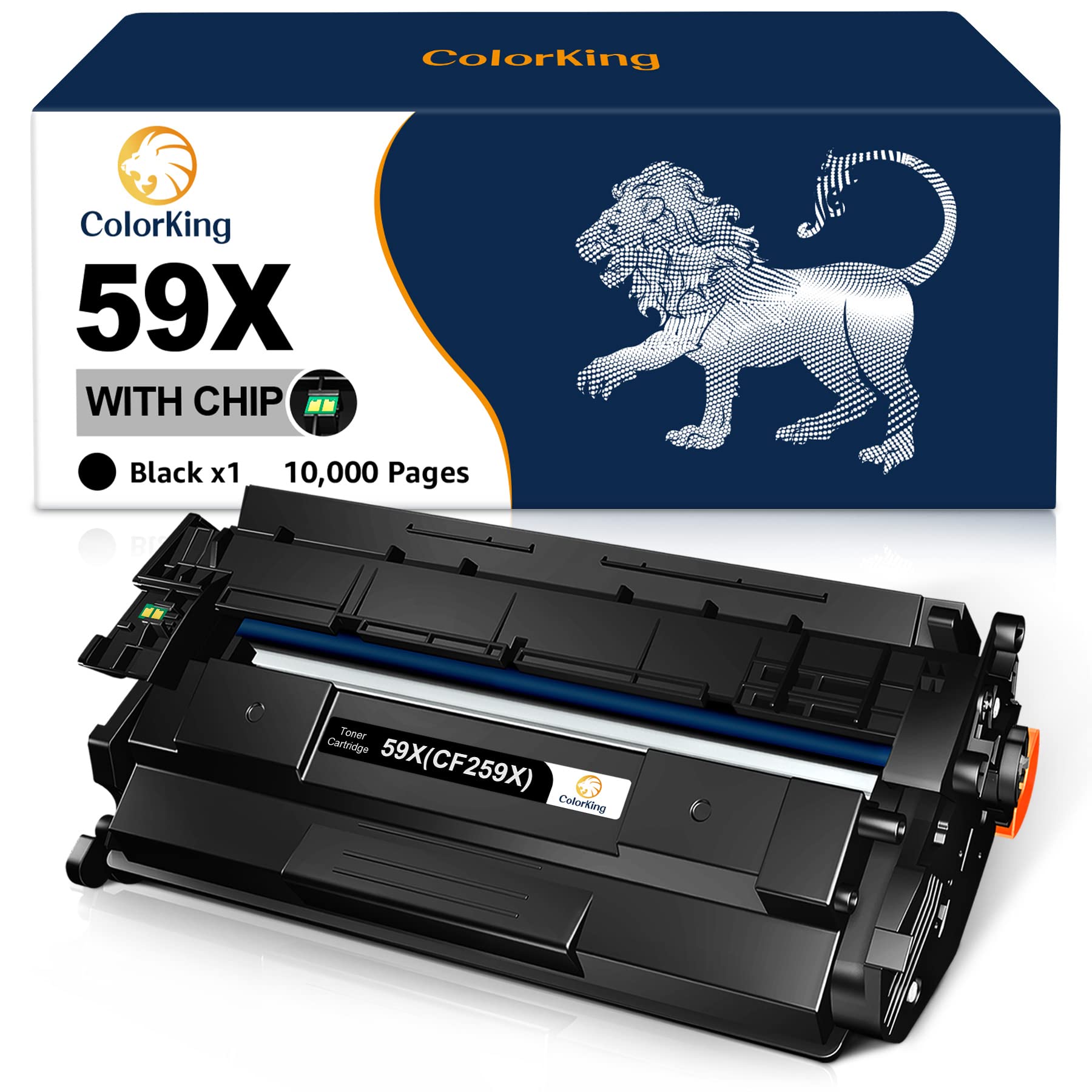 ColorKing 59X with Chip Compatible for HP 59X CF259X CF259A 59A Toner for HP Laserjet Pro M404dn M404dw MFP M428dw M428fdw M428fdn M404n M304a 10,000 Pages High Yield, Single Pack