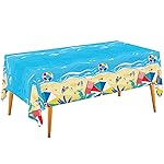 Gatherfun Beach Theme Party Supplies Summer Pool Disposable Tablecloth Plastic Waterproof Table Cover for Hawaiian Party Birthday Decorations, 3 Pack 54X108inch
