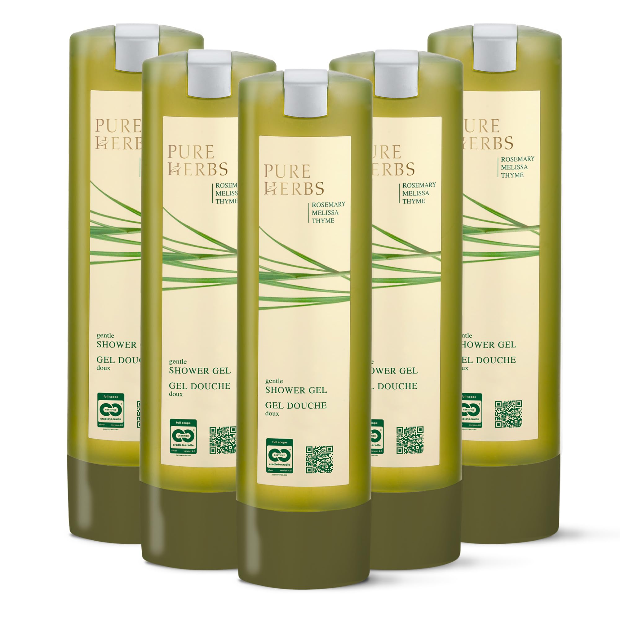 ADA Cosmetics Duschgel Pure Herbs 6 x 300 mL | Vegan mit Melisse, Thymian & Rosmarin, SmartCare-System, alpines Spa-Ritual, harmonisch-frischer Kräuterduft, Made in Germany