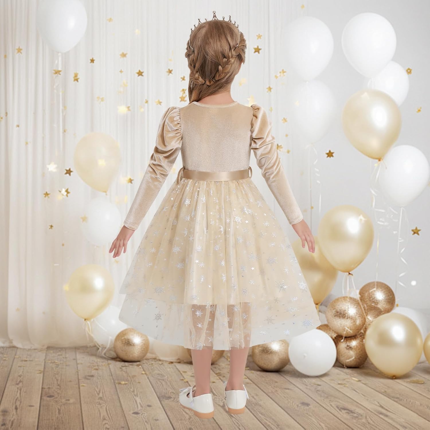 Girls Velvet Christmas Dress Toddler Tulle Sequin Tutu Dresses Kids Winter Party Holiday Casual Princess Dress 2-7Y - Image 4