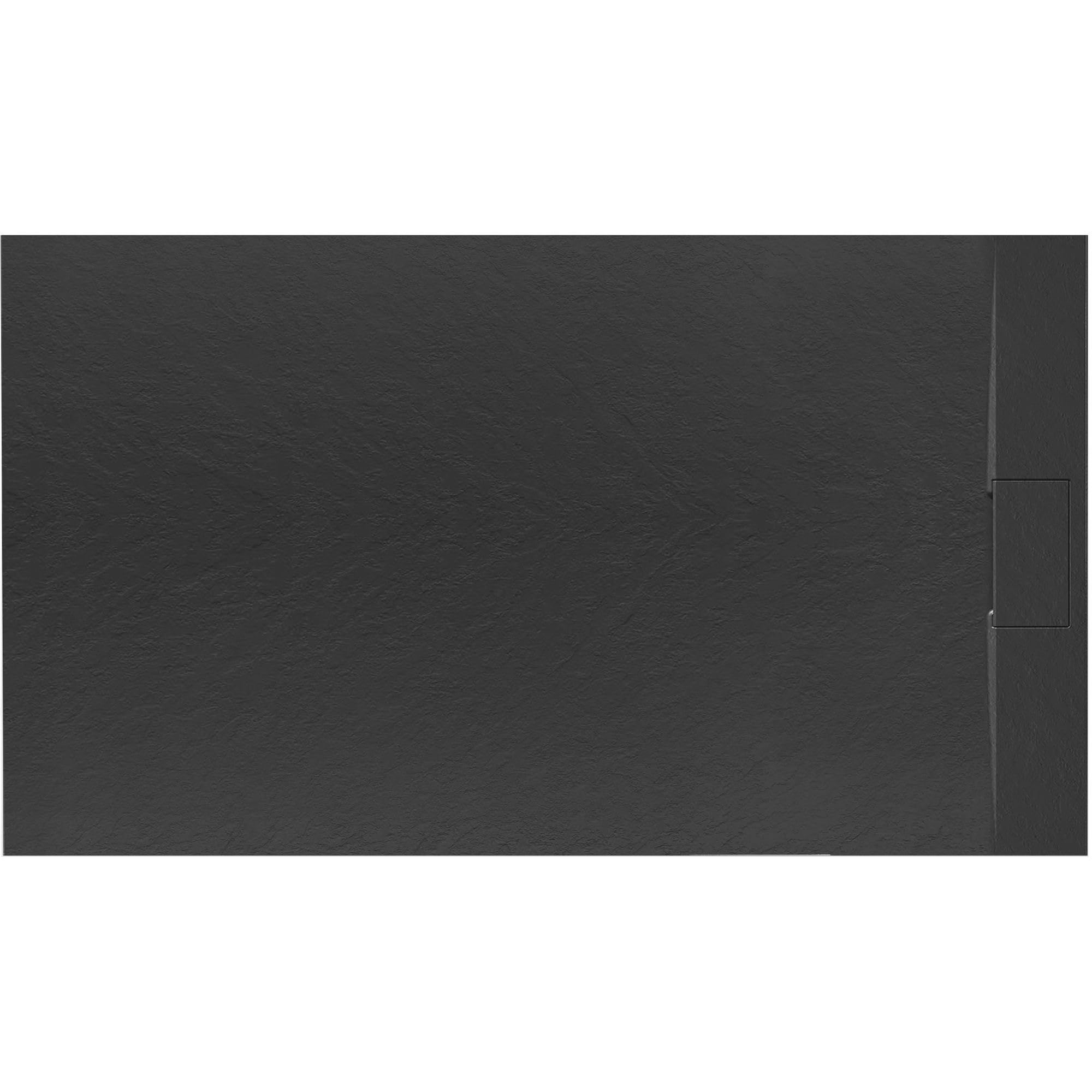 Rea Plato de ducha Bazalt Negro 80x120 cm Plato de ducha antideslizante para Baño (negro)