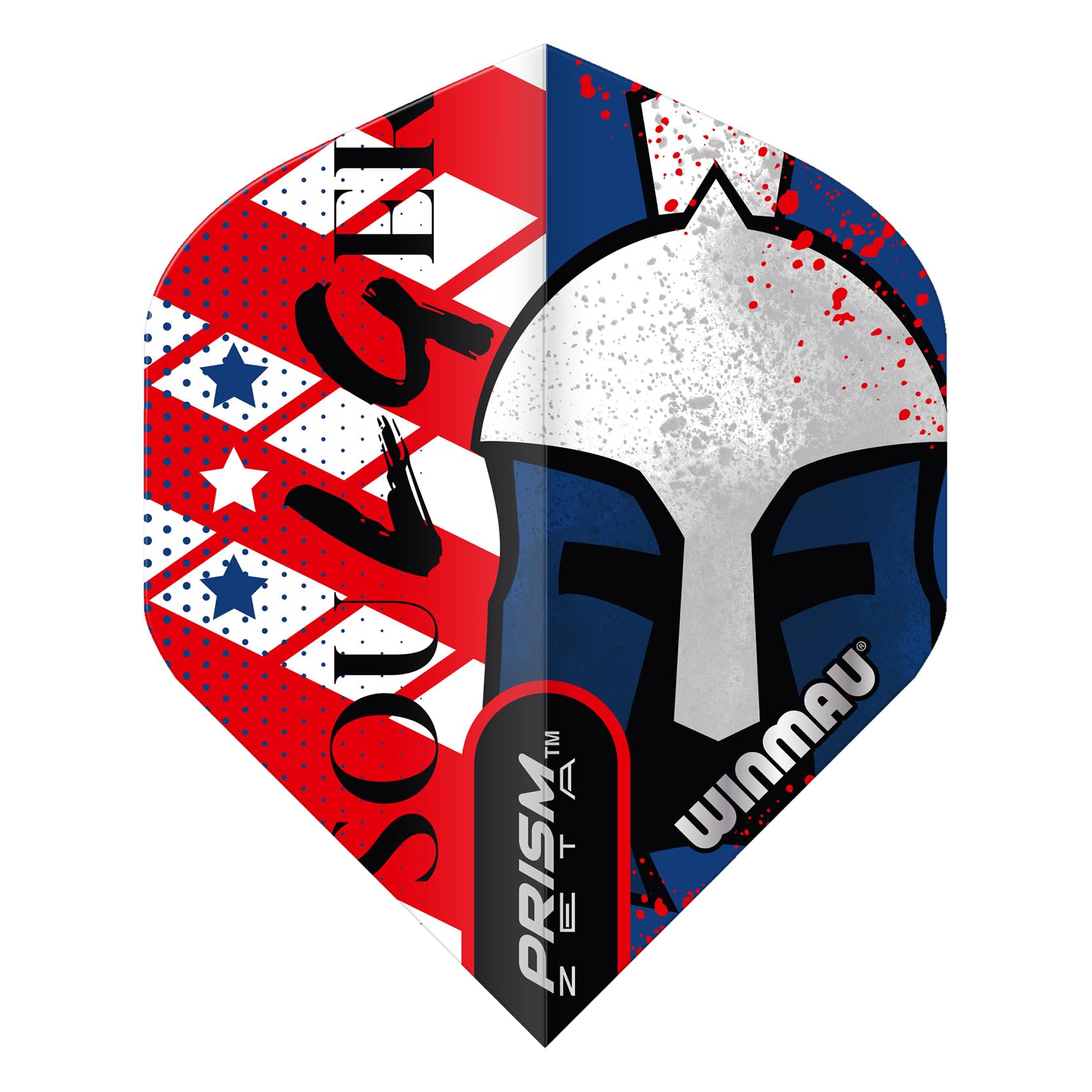 WINMAU Prism Zeta Leonard Gates Helmet USA Design Specialist Player Dart Flights - 1 set per pack (3 flights in total)