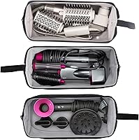 Vista 2 de Estuche de transporte portátil para Dyson Airwrap Styler/Shark Flexstyle y secador de pelo supersónico, impermeable, antiarañazos, bolsa Negro