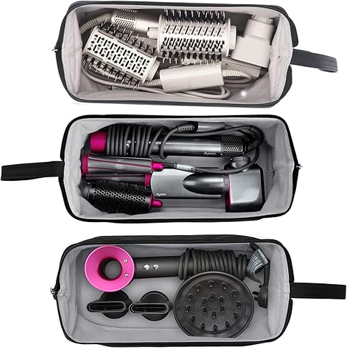 Miniatura 2 de Estuche de transporte portátil para Dyson Airwrap Styler/Shark Flexstyle y secador de pelo supersónico, impermeable, antiarañazos, bolsa Negro