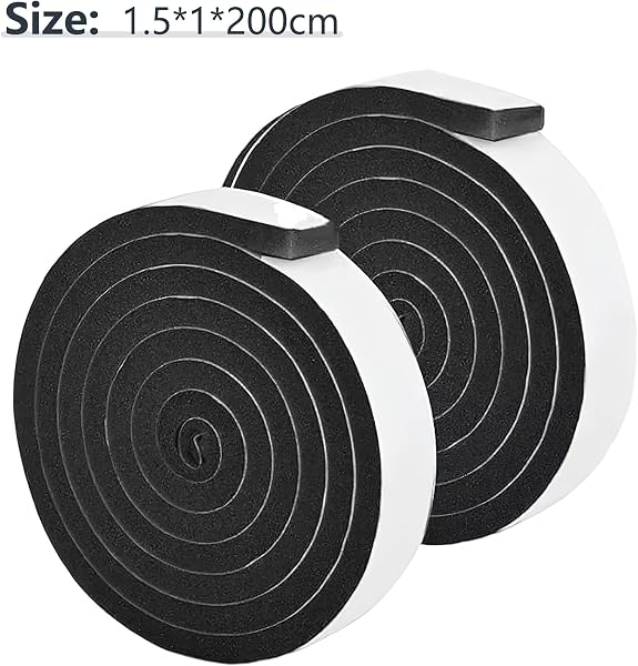 4M Self Adhesive Foam Weather Strip, 1.5mm (W) x 1.0mm (H), Sound Insulation and Thermal Weatherproof, for Doors and Windows - 2