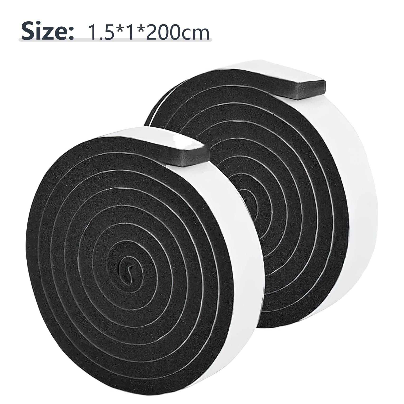 4M Self Adhesive Foam Weather Strip, 1.5mm (W) x 1.0mm (H), Sound Insulation and Thermal Weatherproof, for Doors and Windows - 2