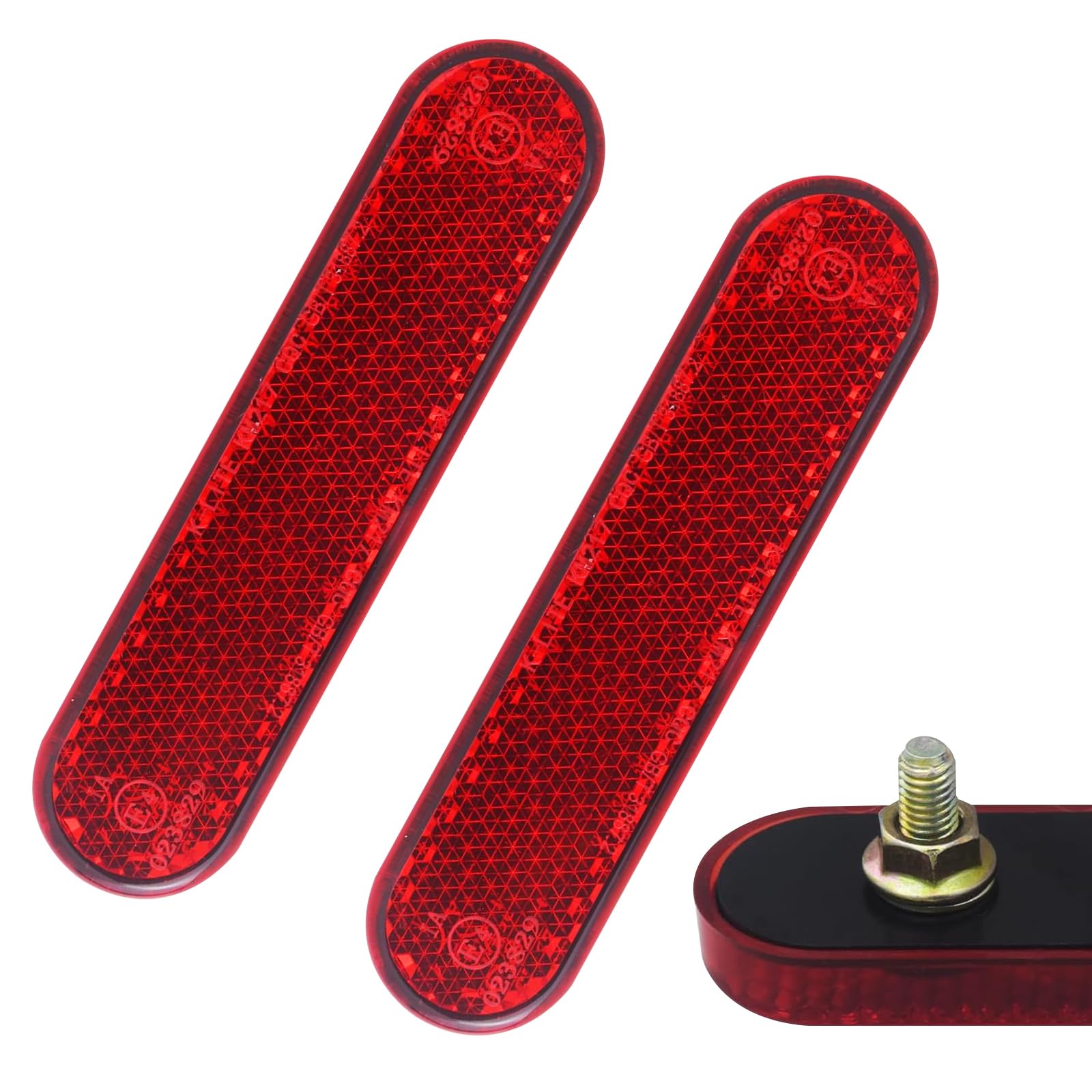 2 PCS Catadioptrico Moto,Reflector para Matrícula Motocicleta Excelente Visibilidad Seguridad,Reflector Trasero Motocicleta Ideal para Motos,Bicicletas Patinetes Multifuncionales,con Tornillos M5