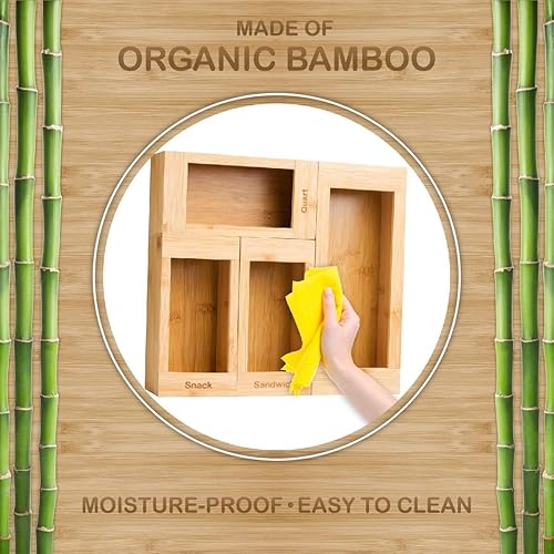 Miniatura 4 de Bartnelli Seal Top Plastic Bag Organizer Storage for Kitchen Drawer Organization, Plastic Sandwich Baggie Holder Dispenser