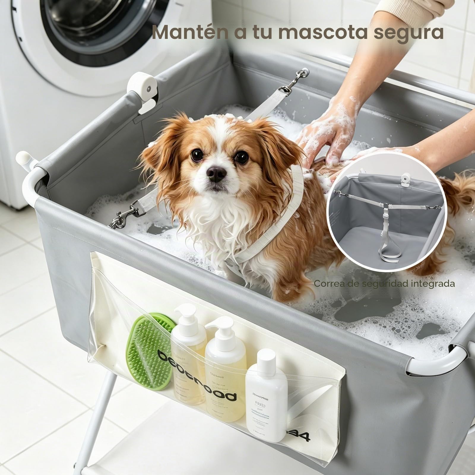 beberoad Bañera elevada para perros y mascotas, estación de lavado para aseo, plegable, portátil, para perros pequeños, gatos, mascotas, interior y exterior (grande)