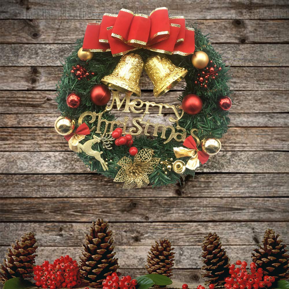Guirnalda de madera de pino artificial para decoración de fiestas, 30,5 cm
