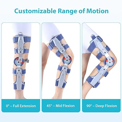 Miniatura 4 de KD ROM Knee Brace Lite soporte de rodilla posoperatorio ligero con bisagras para ACL, MCL, PCL y artritis - Comodidad mejorada para una recuperación