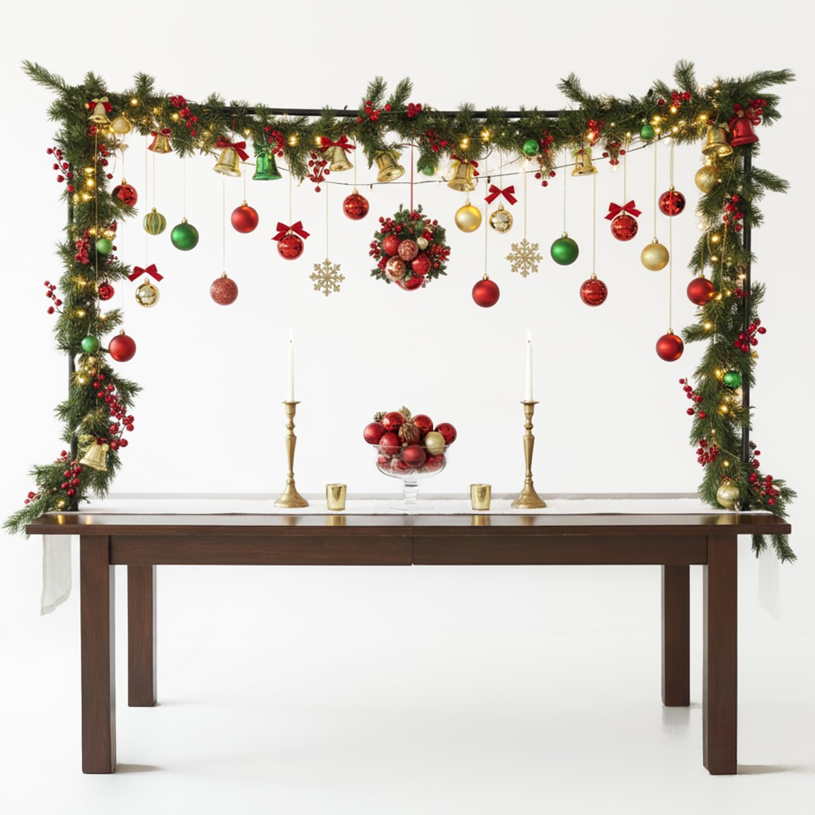 Support de table réglable avec pinces de 110 cm-270 cm de longueur, Tige Décorative de Table, arche de table à fleurs décorée pour mariage pour Noël, Mariage Décoration de Fête table Décoratio, Noir